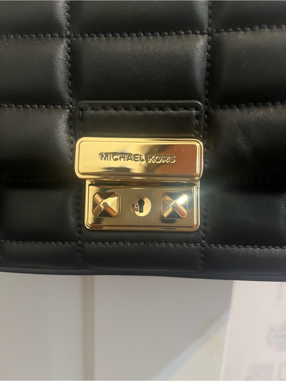 Michael Kors Tribeca Quilted Black Leather Chain Shoulder Bag - Picture 8 of 8